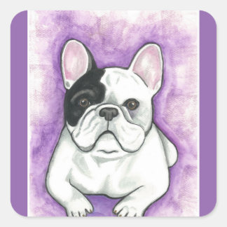 Autocollants violets pour chien taureau français