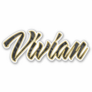 Autocollants Vivian Black Gold Lettering