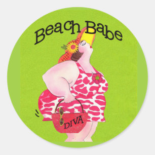 Autocollants "Whimsical Beach Babe"