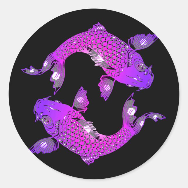 autocollants yin yang koi (Devant)