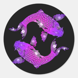 autocollants yin yang koi