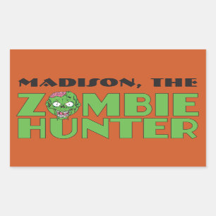 Autocollants Zombie Hunter personnalisés nom et co