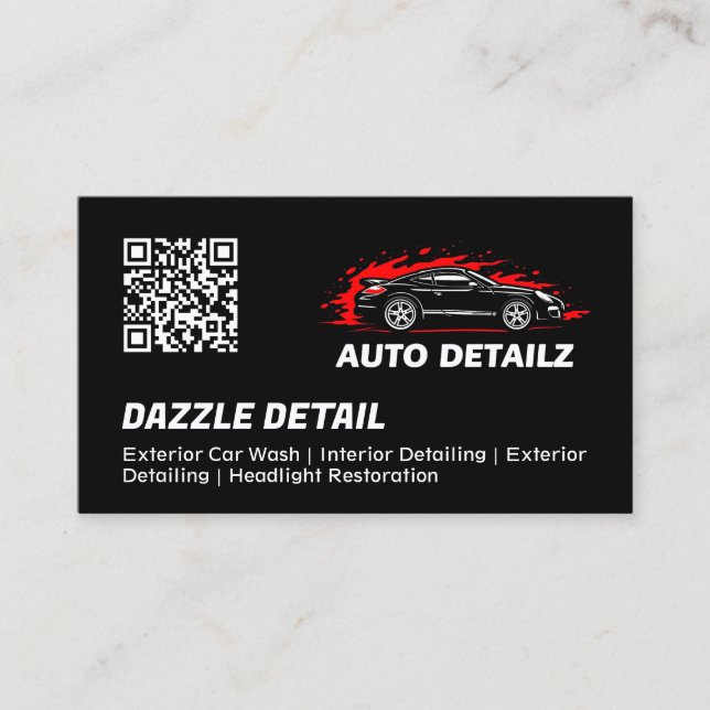 Autodetails für das benutzerdefinierte Logo Schwar Visitenkarte (Vorderseite)