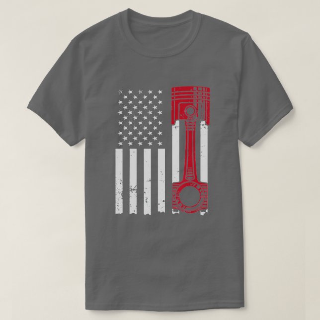 Autoenthusiasten amerikanischen Flag Pistole Muscl T-Shirt (Design vorne)