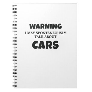 Autoenthusiasten Geschenkwarnung kann über Cars Gi Notizblock