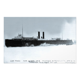 Autofähre Ann Arbor passiert Marine City 1910 Fotodruck
