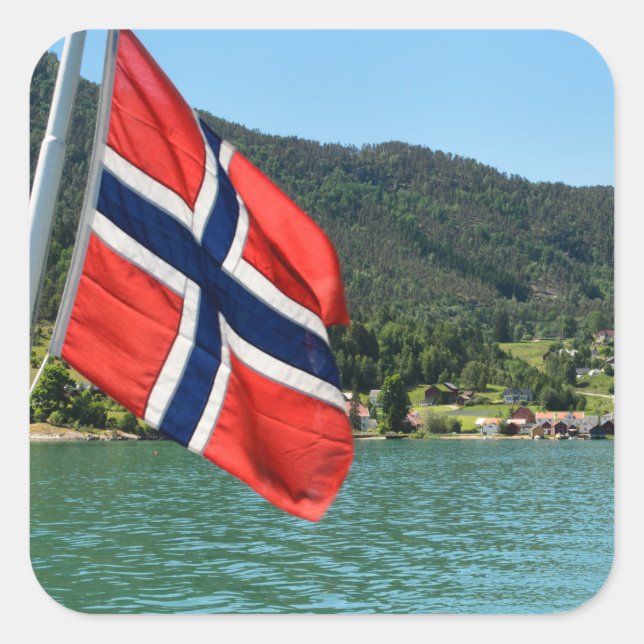 Autofähre in Norwegen Foto Aufkleber (Vorderseite)