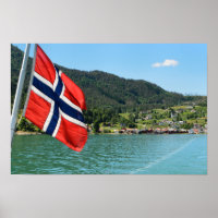 Autofähre in Norwegen Postkartendruck