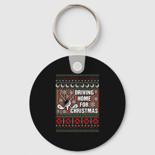Autofahren Zuhause für Ugly Christmas Golf Tshirt Schlüsselanhänger