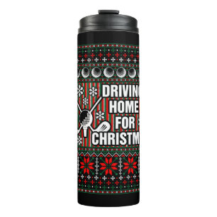 Autofahren Zuhause für Ugly Christmas Golf Tshirt Thermosbecher