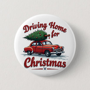 Autofahren Zuhause für Weihnachts-Lkw-Weihnachtsba Button
