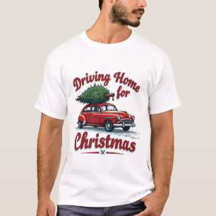 Autofahren Zuhause für Weihnachts-Lkw-Weihnachtsba T-Shirt
