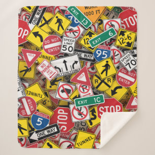 Autofahrer-Fun Road-Sign Collage Sherpadecke