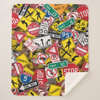 Autofahrer-Fun Road-Sign Collage Sherpadecke