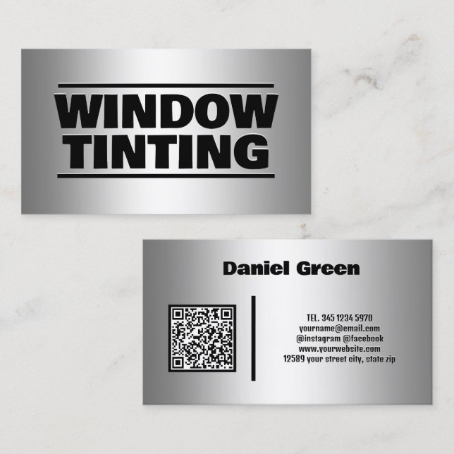 Autofenster Tinten der benutzerdefinierten QR-Visi Visitenkarte (Vorne/Hinten)