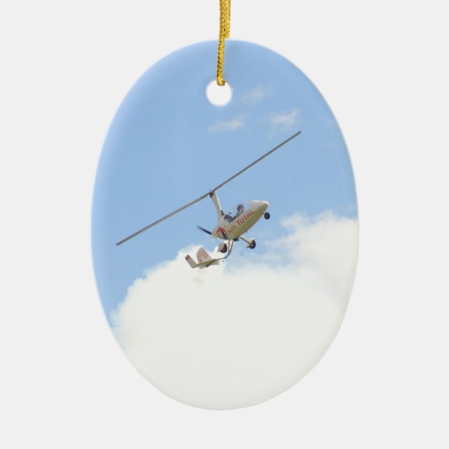 Autogiro im Flug Keramikornament (Vorne)
