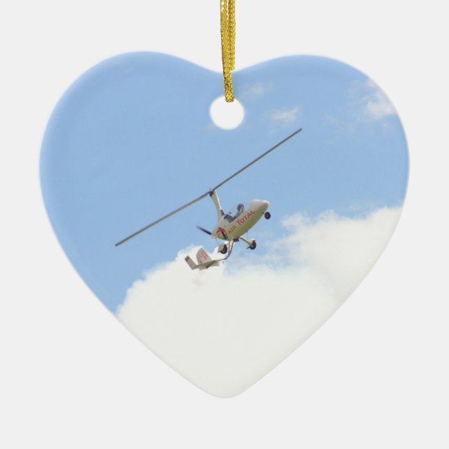 Autogiro im Flug Keramikornament (Vorne)