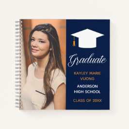 Autograf-Gast des Fotos der Navy Blue Graduation P Notizbuch