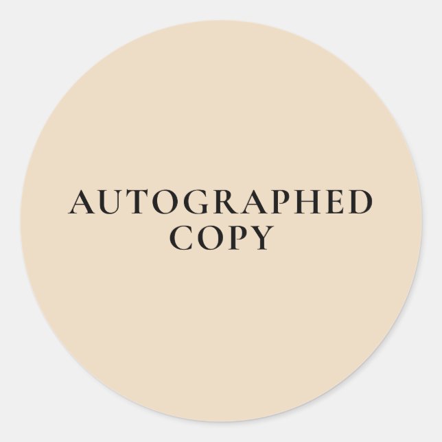 Autografische Kopie Beige Aufkleber (Vorderseite)