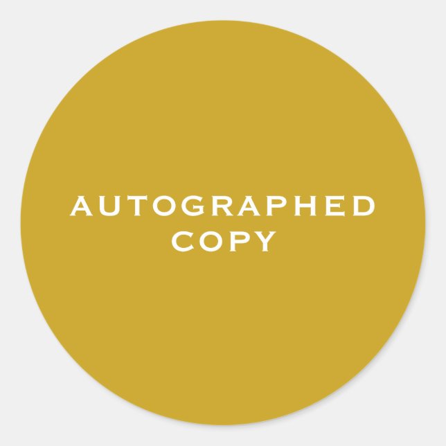 Autografischer Werbetext Gold-Aufkleber Runder Aufkleber (Vorderseite)