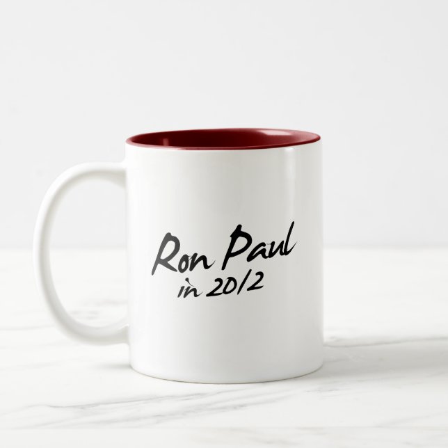 Autogramm RON PAULS 2012 Zweifarbige Tasse (Links)