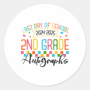 Autograph 2nd Grade Graduation Party 2025 Letzter  Runder Aufkleber