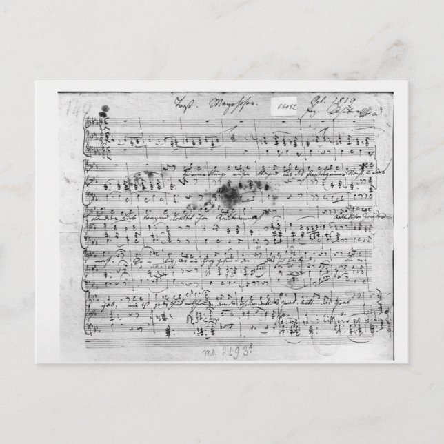 Autograph-Punktzahl für den beleuchteten 'Trost' Postkarte (Vorderseite)
