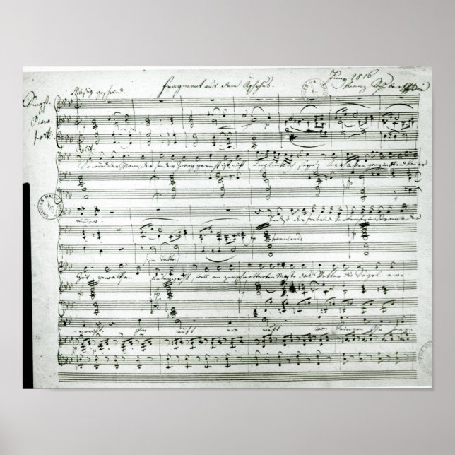 Autograph score of'Fragment aus dem Poster (Vorne)