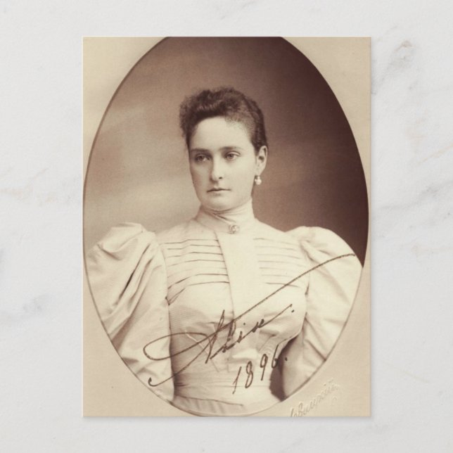 AUTOGRAPH Tsarina Russland Romanov Alix Hesse Postkarte (Vorderseite)
