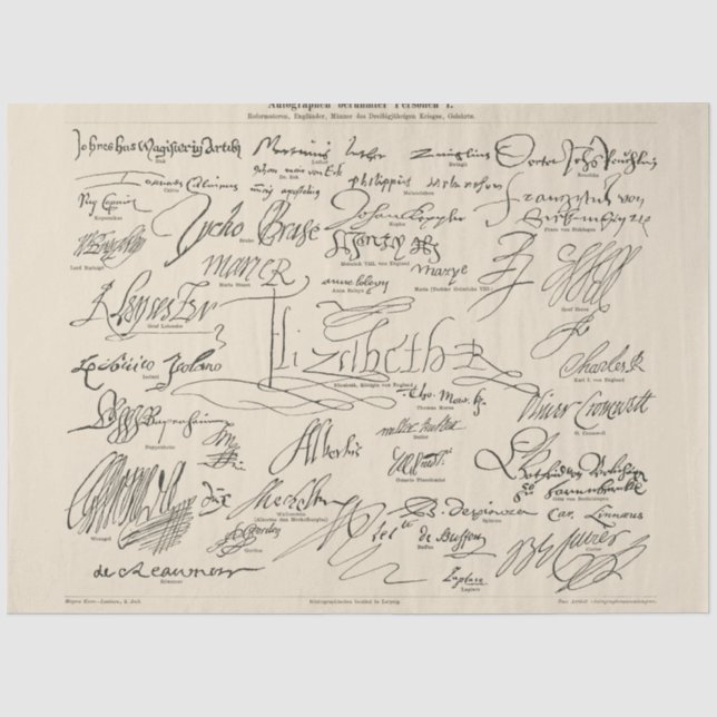 Autographen berühmter Handgeschriebener Personen Seidenpapier (Vorderseite)