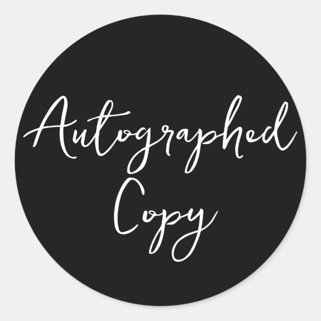 Autographié Copier le sticker de script noir (Devant)