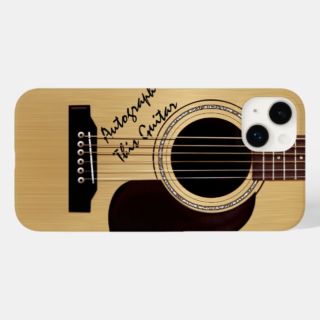 Autographie der akustischen Gitarre Case-Mate iPhone Hülle (Rückseite (Horizontal))