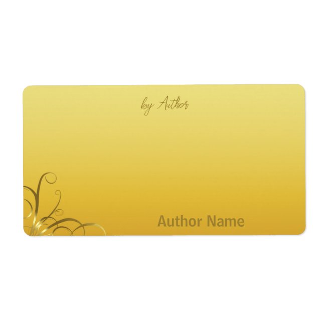 Autographié par Auteur Étiquette Gold Swirl (Devant)