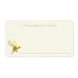 Autographiert durch Autor | Gelbes Finish-Buchzeic