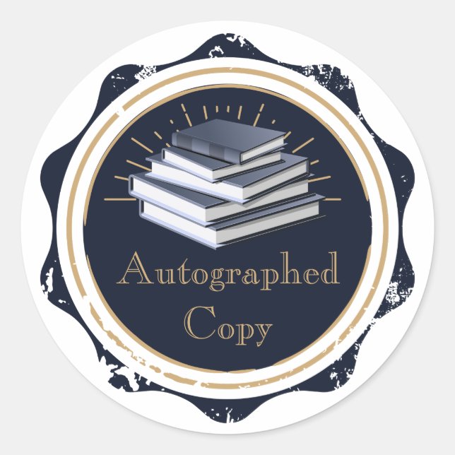 Autographische Kopie, Bücher Runder Aufkleber (Vorderseite)