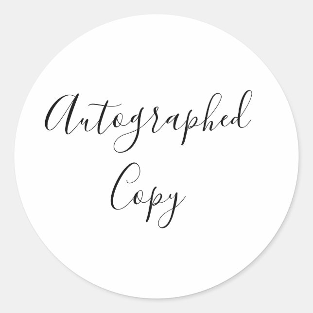 Autographische Kopie für elegante Handschrift Runder Aufkleber (Vorderseite)
