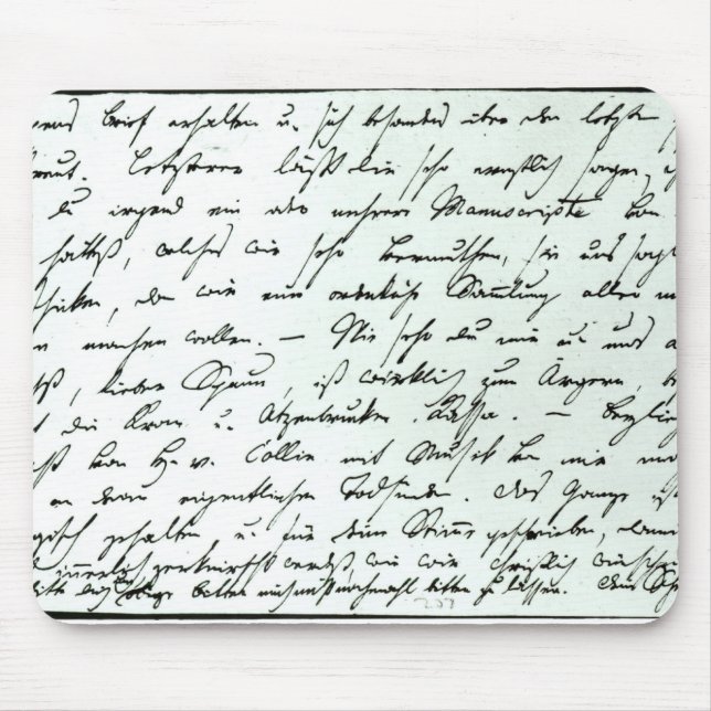 Autographischer Buchstabe von Franz Schubert Mousepad (Vorne)