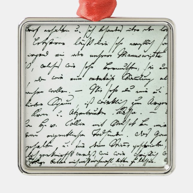 Autographischer Buchstabe von Franz Schubert Ornament Aus Metall (Vorne)