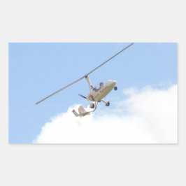 Autogyro im Flug Rechteckiger Aufkleber