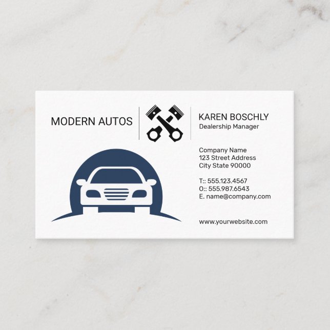 Autohandel | Mechanisches Auto für Autos Visitenkarte (Vorderseite)
