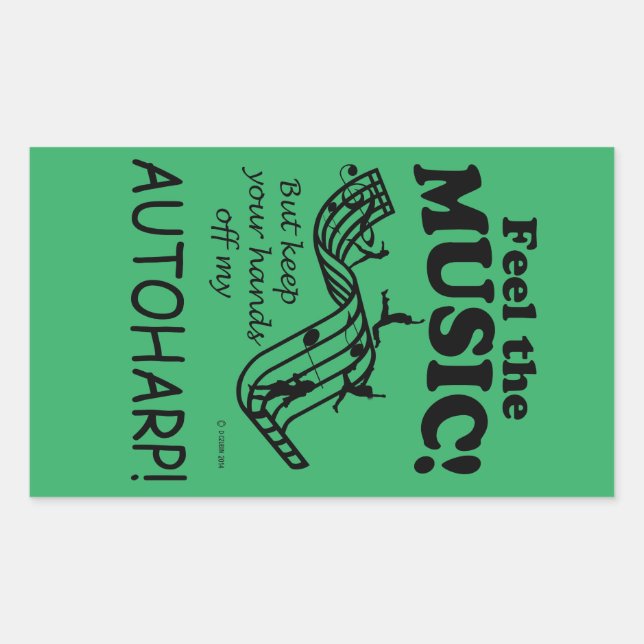 Autoharp Sentez La Musique Sticker Rectangulaire (Devant)