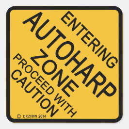 Autoharp-Zone betreten Quadratischer Aufkleber