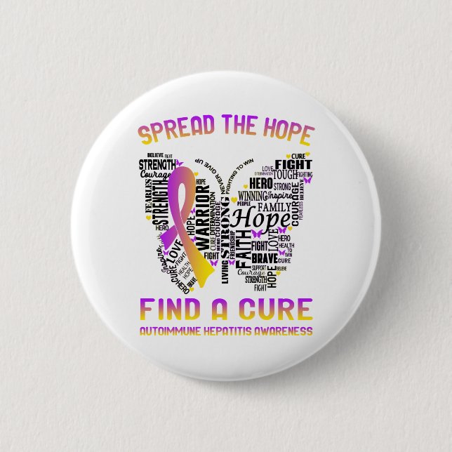Autoimmune Hepatitis Aufklärung Monat Werbegeschen Button (Vorderseite)