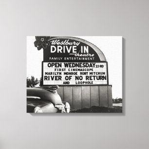 Autokino Theater, 1954 Leinwanddruck