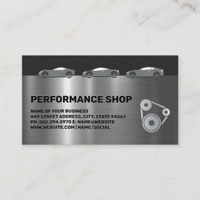 Autokörper | Performance-Shop | Sportwagen Visitenkarte (Vorderseite)