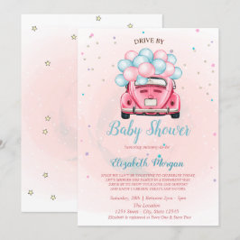 Autolöcher mit Babydusche Einladung