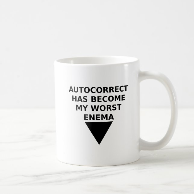 Automatikorrigierter Feind Funny Mug Kaffeetasse (Rechts)