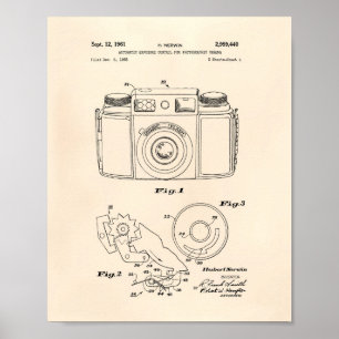 Automatische Belichtung 1961 Patent Kunst Altes Pa Poster