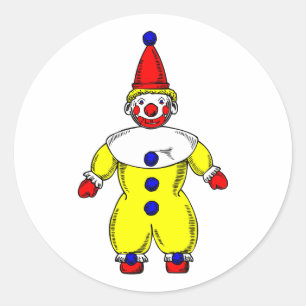 Automatischer Clown-Cartoon Johnny Runder Aufkleber