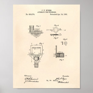 Automatischer Feuersprinkler 1891 Patent - Alter P Poster